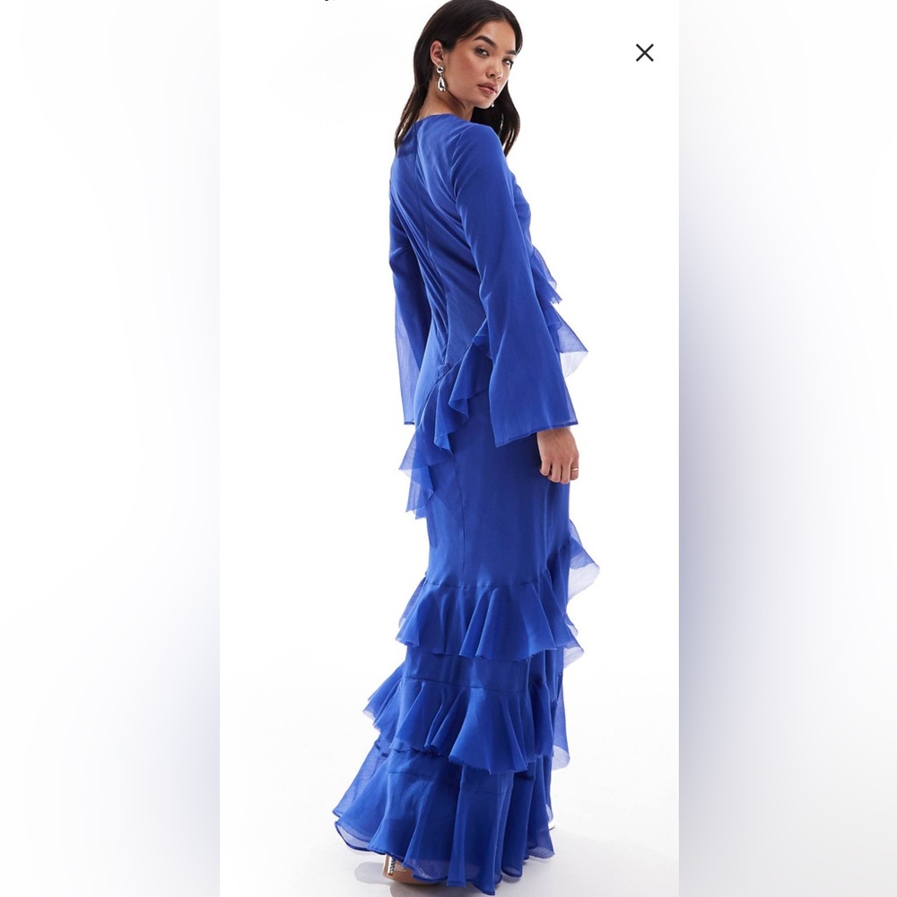 SOLD-ASOS Cobalt Blue Long Sleeve Maxi Dress